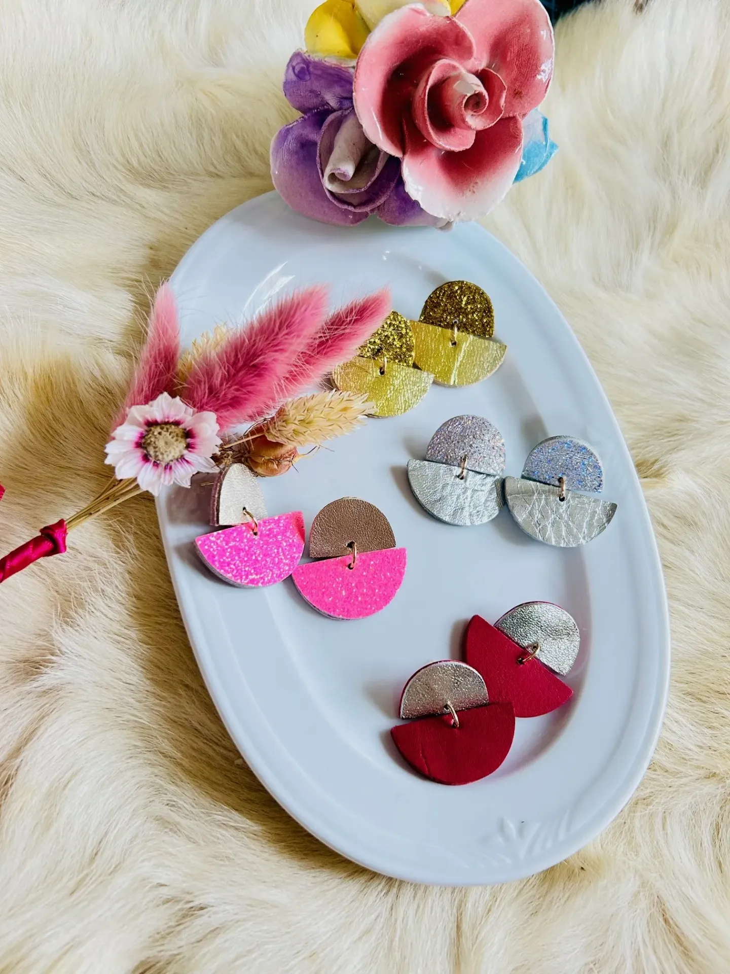 Boucles d'oreilles demi-lune